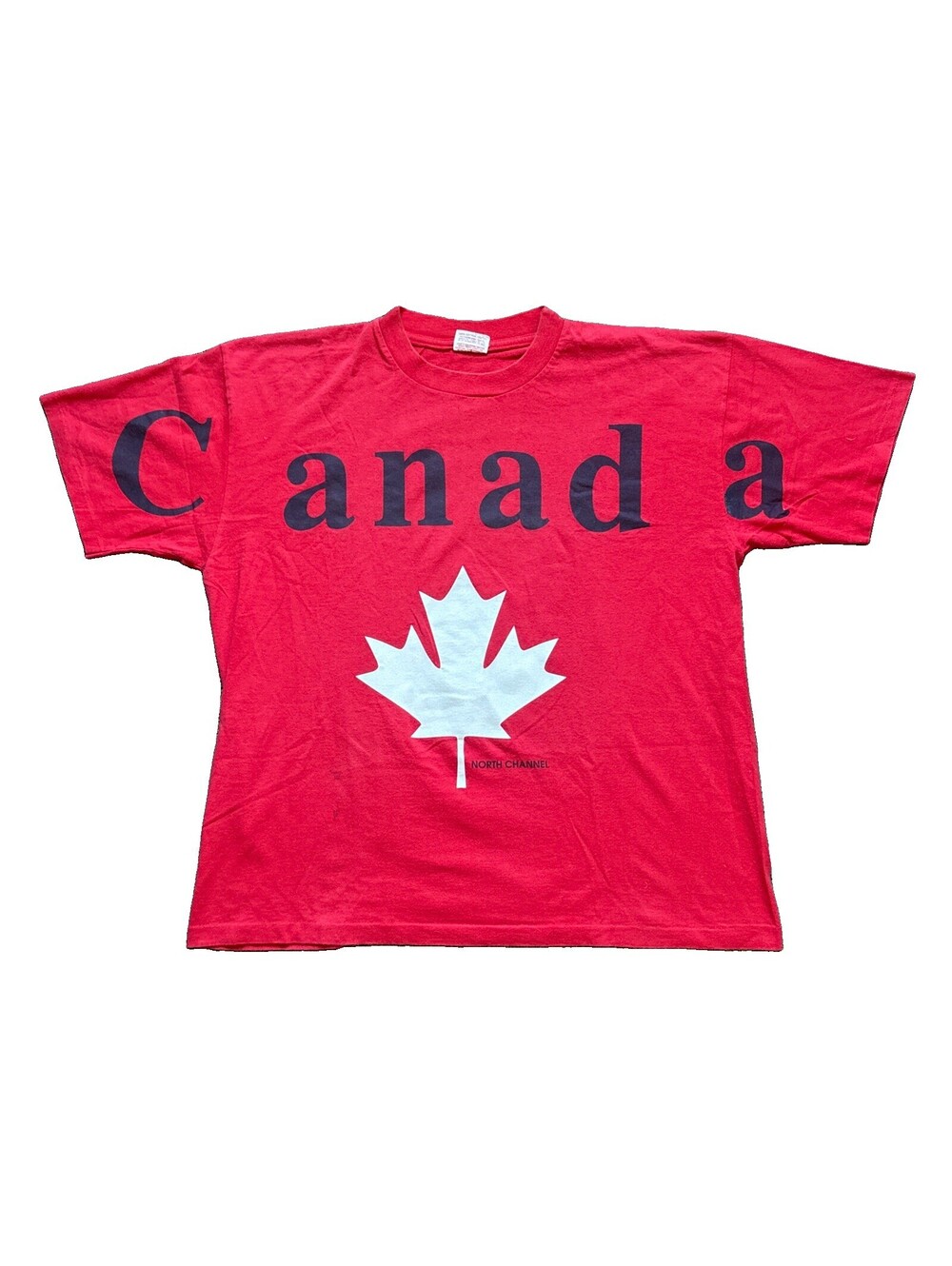 Vintage Canada T Shirt King T's Red Large Spell Out Souvenir Tee